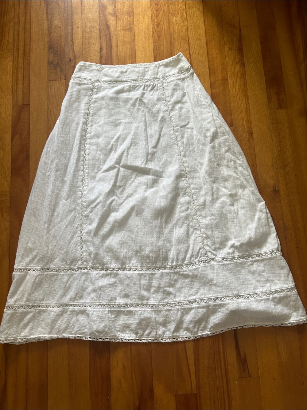 Women’s White Linen A-Line Skirt